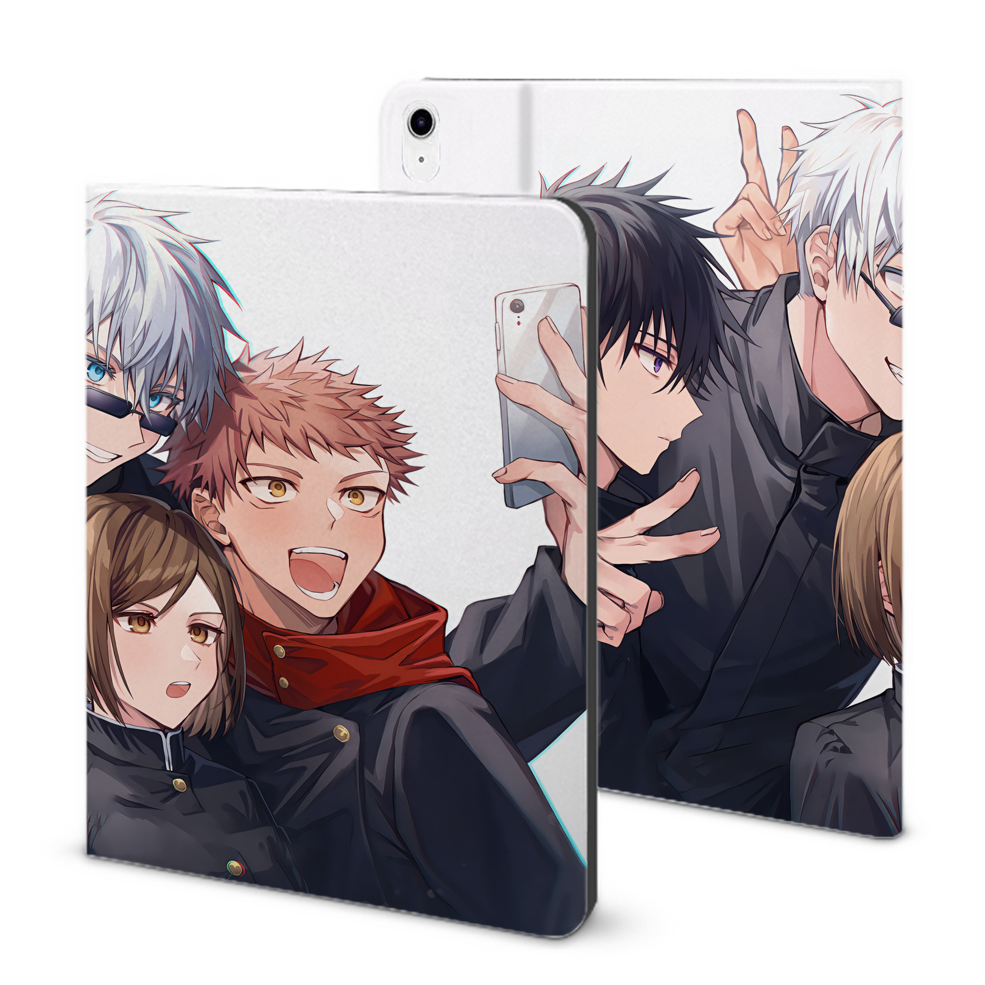 （画像用） 呪術廻戦 Jujutsu Kaisen IPad ケース ブック型 PUレザー TPU 耐衝撃 軽量 薄型 ペン収納なし 全面保護 IPad 各モデル対応